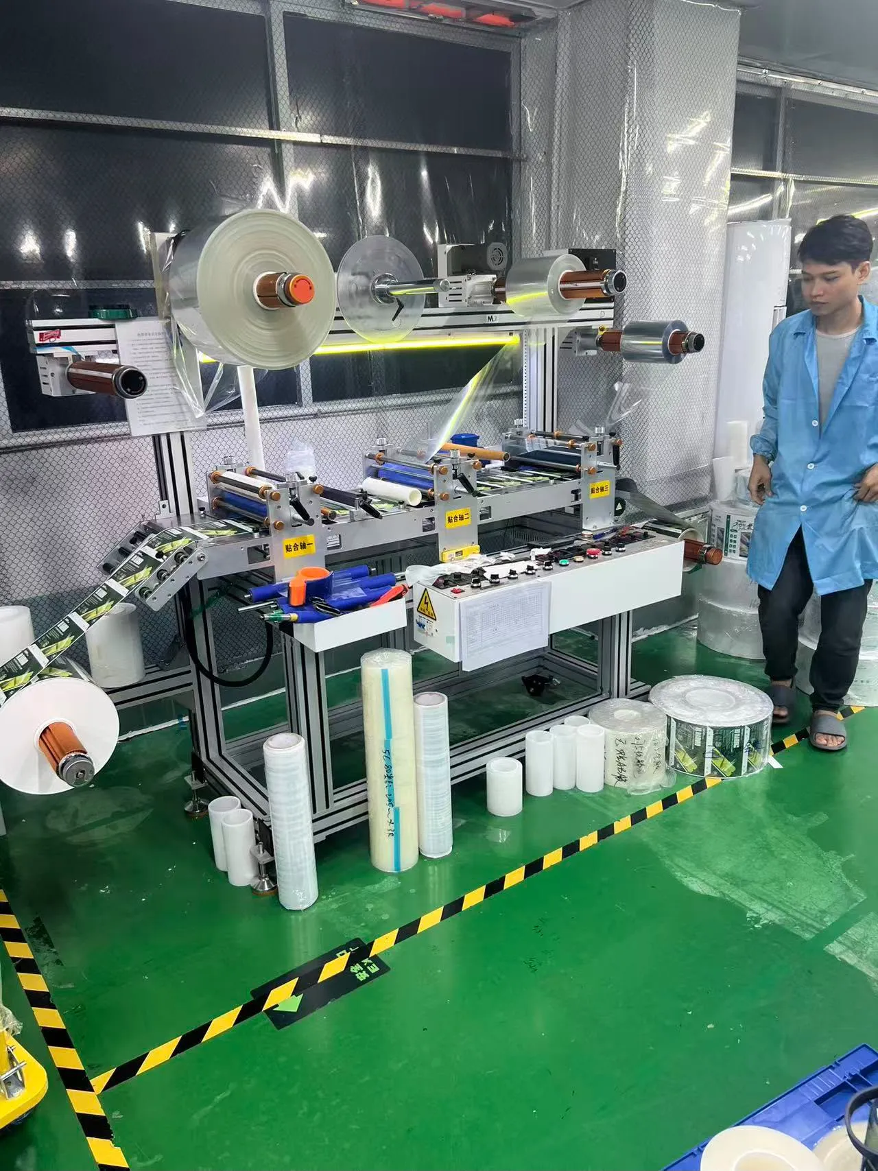 Team member at a film processing station
